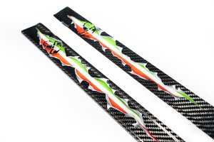 FIAT 500 Door Sills - Carbon Fiber - Italian Flag Exposed